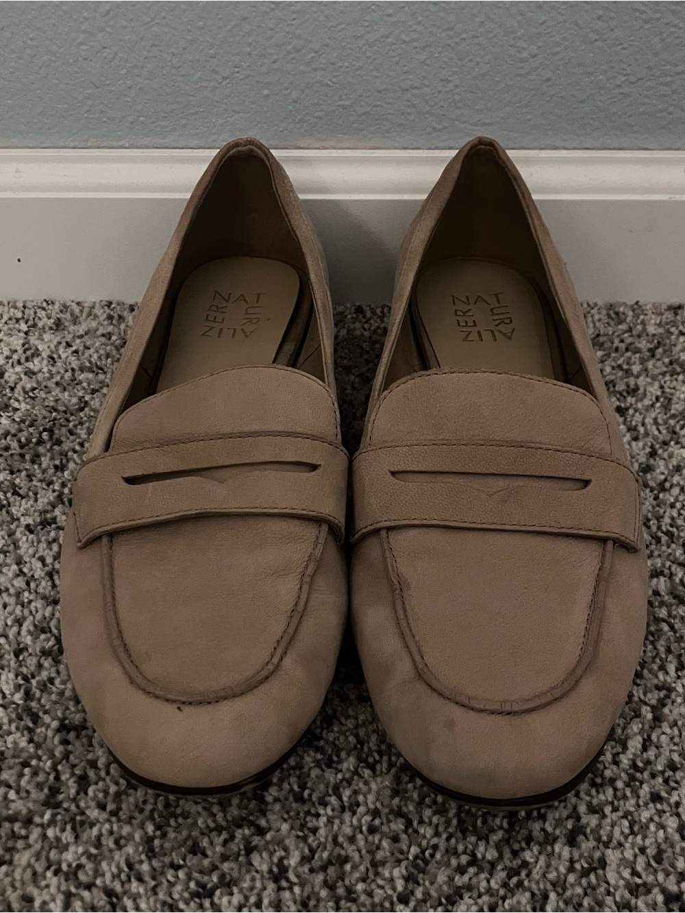 Naturalizer Beige Suede Penny Loafers